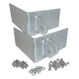 Floating Dock Outside Corner Hinge Plate Bracket, Male & Female - Heavy-Duty Galvanized Steel