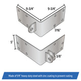 Floating Dock Outside Corner Hinge Plate Bracket, Male & Female - Heavy-Duty Galvanized Steel
