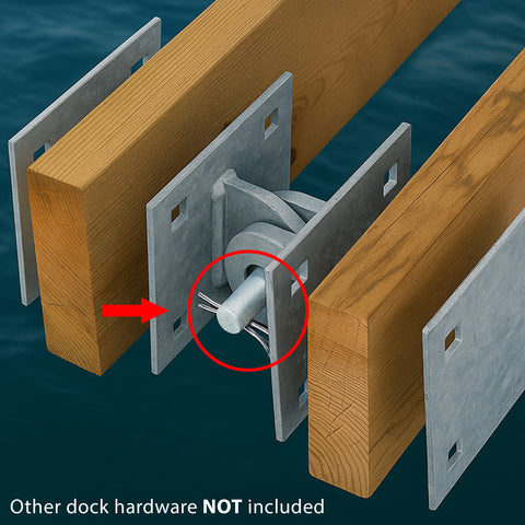 Floating Dock Hinge Connector Pin, 3-1/4