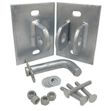 Floating & Stationary Dock Connector Hinge Kit, Male & Female T-Style Brackets & Hardware - Heavy-Duty Galvanized Steel
