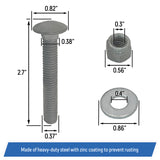 Floating & Stationary Dock Connector Hinge Kit, Male & Female T-Style Brackets & Hardware - Heavy-Duty Galvanized Steel