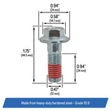 Front Brake Caliper Bracket Bolts for Select Ford, Mazda, Mercury Models 1994-2014 - 13898,
