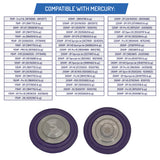 Fuel Rail Air Regulator Diaphragm 8M6002988 & Tracker Valve Diaphragm 804533 for Mercury - Optimax 2-Stroke Outboards, 2.5L 3.0L