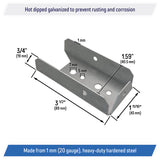 Galvanized 2x4 Fence Bracket Connector for Wood Post, Deck Railing - 20 Gauge