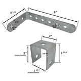 Galvanized Support Bunk and Bracket Assembly for Jon Boat - Bunk Not Included