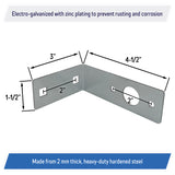 Galvanized Trailer Light Mounting L Shaped Bracket, Heavy Duty, 4.5 x 3 x 1.5 inch