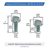 Ignition Coil & Bracket Bolt Kit for LS Engines, GM - LS1, LS2, LS3, LSX