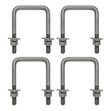 Square U Bolt with Hardware for Boat Trailer, Galvanized Steel, 1/2" Diameter x 3-1/16" x 4-5/16" for 3x3 Beam (4 Pack)