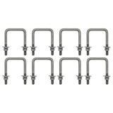 Square U Bolt with Hardware for Boat Trailer, Galvanized Steel, 1/2" Diameter x 3-1/16" x 4-5/16" for 3x3 Beam (8 Pack)