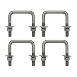 Square U Bolt with Hardware for Boat Trailer, Galvanized Steel 1/2" Diameter x 3-1/16" x 3-5/16" for 2x3 Beam (4 Pack)