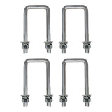 Square U Bolts with Hardware for Boat Trailer, Zinc Plated, 1/2" Diameter x 2-1/8" x 4-3/4" for 2x3 Beam (4 Pack)