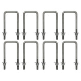 Square U Bolt and Hardware for Boat Trailer, Galvanized Steel, 1/2" Diameter x 3-1/16" x 7-5/16" (8 Pack)