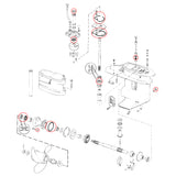Lower Unit Gearcase Seal Kit for Johnson Evinrude 20, 25, 30, 35 HP - 87680, 18-2658, 396351