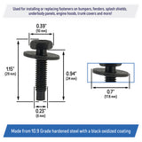 M6-1.0 x 24mm Body SEMS Bolts, Bumper, Fender, Splash Shield, Undercover Hood - Universal Application