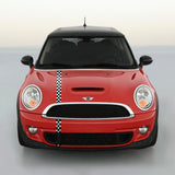 Mini Cooper Checkered Offset Bonnet and Boot Racing Stripes