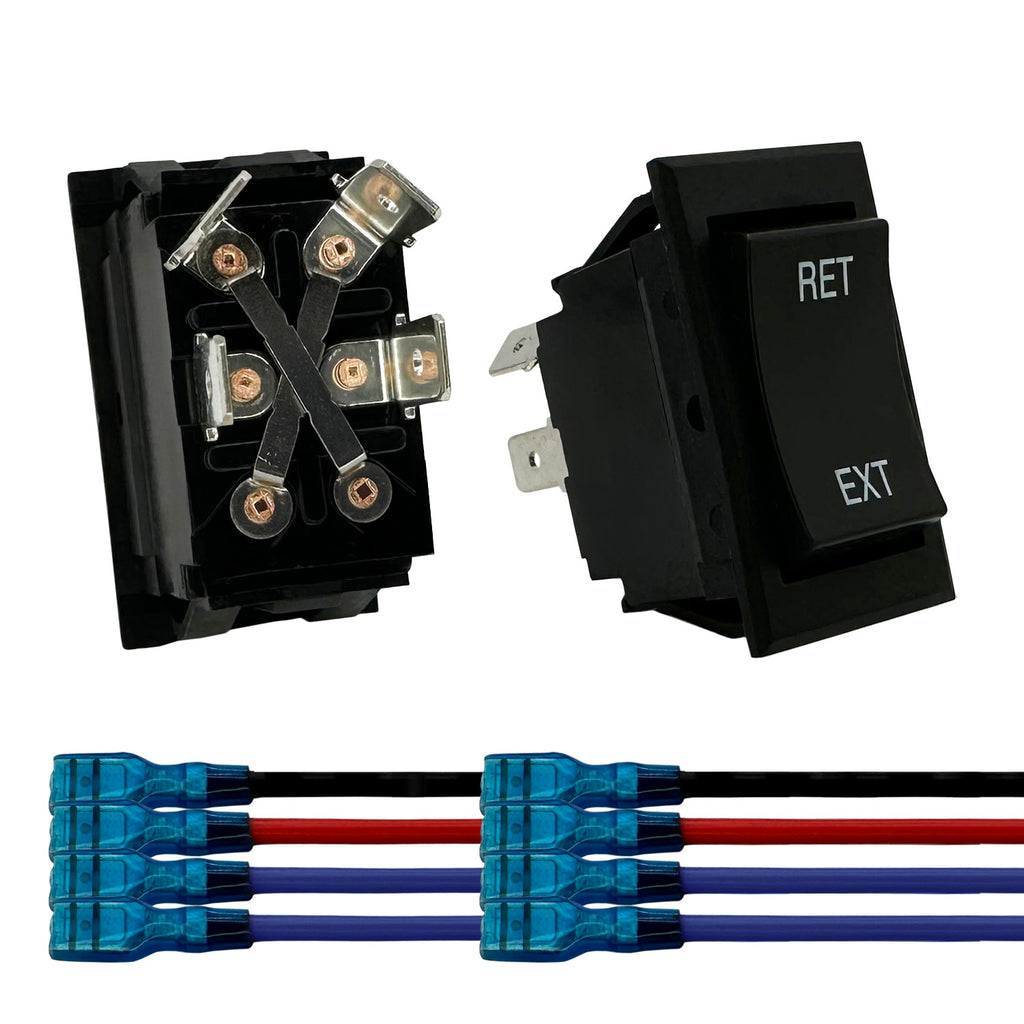 4 Pin - Momentary Reverse Polarity Rocker Switch with Wires for RV ...