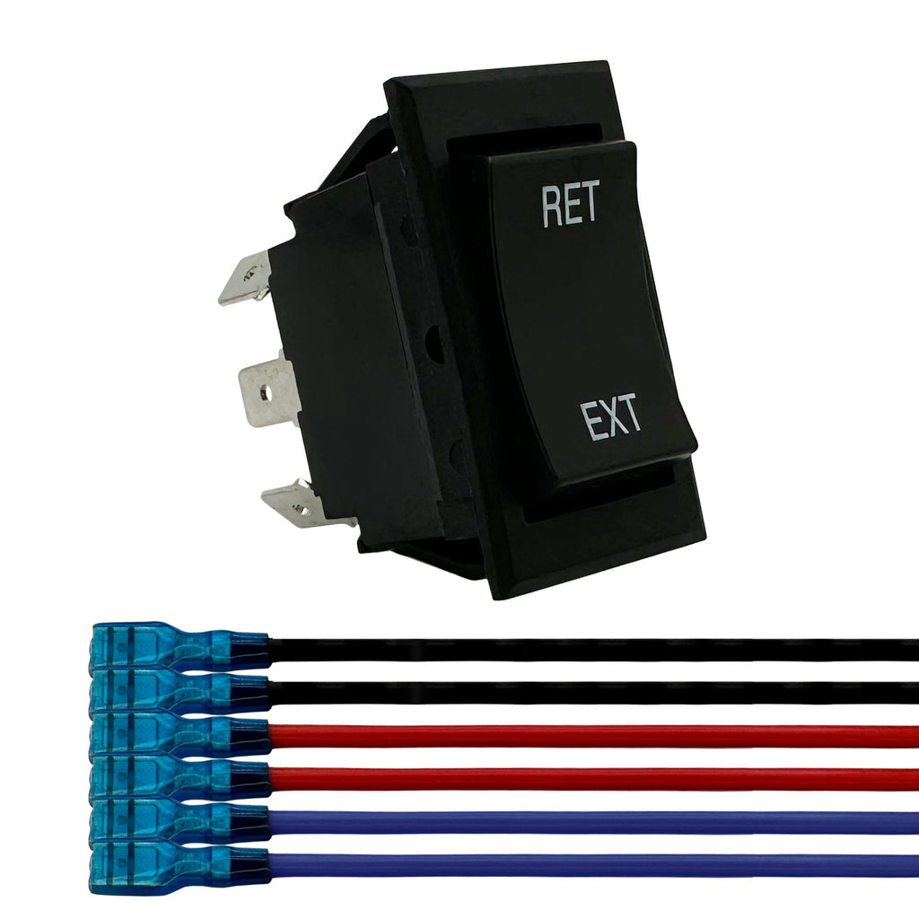 6 Pin Momentary Reverse Polarity Rocker Switch with Wires for RV