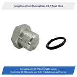 Oil Level Sensor Plug for All Chevy GM, LS Engines 1997-2014, Corvette, Camaro - M20x1.5