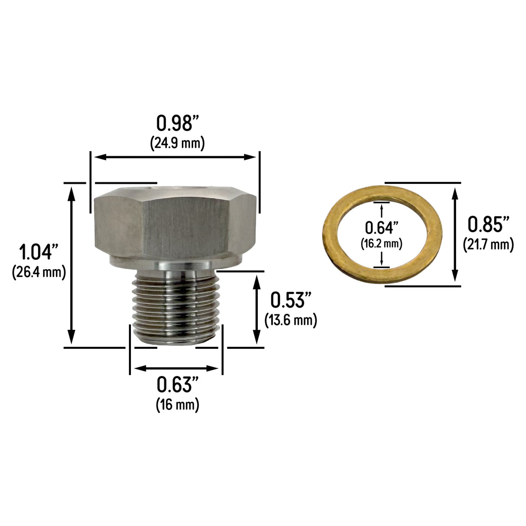 Oil Pressure Sensor Adapter for All Chevy GM, LS Engines - M16x1.5 ...