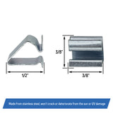 RV Window Replacement Screen Clips, Universal Fitment, Stainless Steel