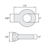 Raw Steel Pintle Hitch Lunette Eye Ring - 14,000 lbs, 3 inch ID - for Channel Bracket Mount Trailer (Copy)