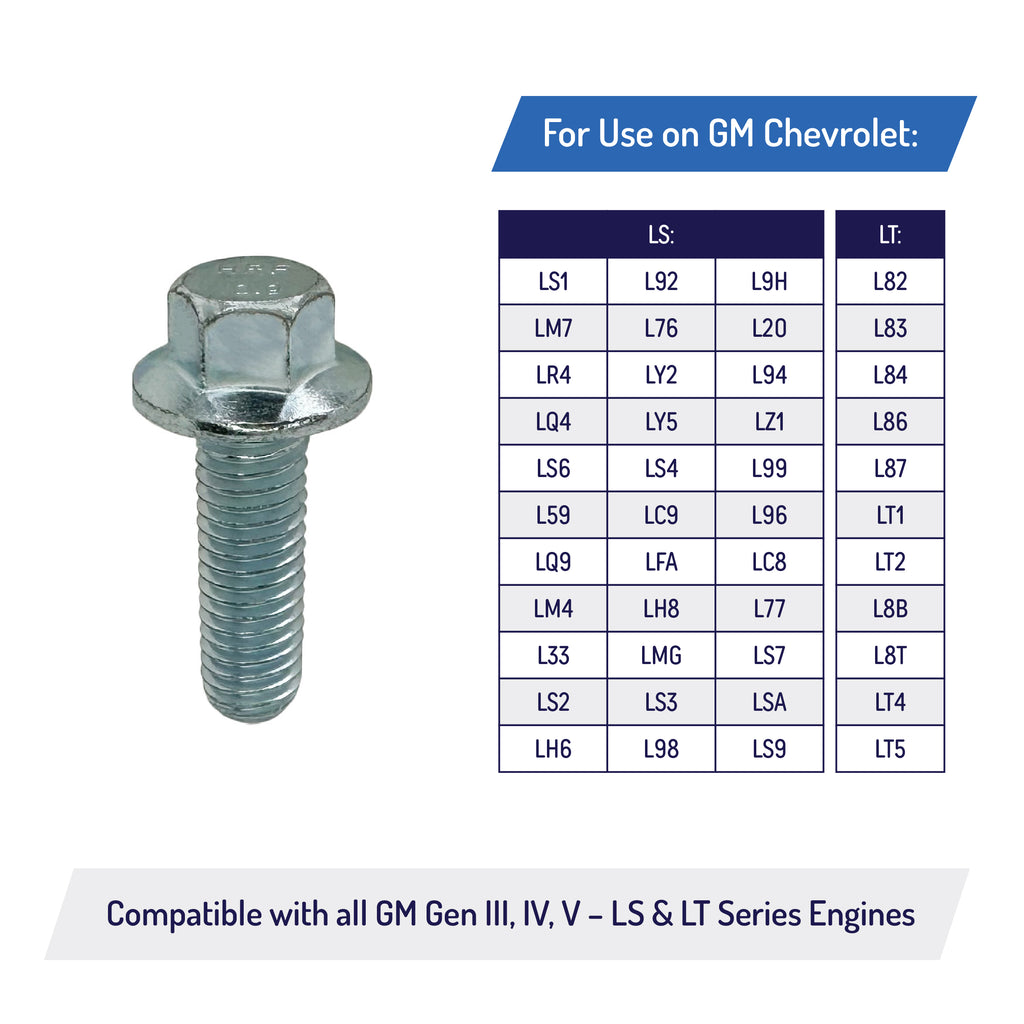 Rear Main Cover Plate Flange Bolts for LS/LT Engines - LS1, LS2, LS3 ...