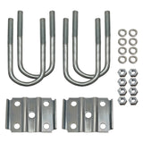 Round U Bolt & Plate Kit for Trailer Axle, Galvanized Zinc, 3"W x 7"L