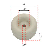 Cargo Trailer Ramp Door Replacement White Rubber Bumper 2.5" Round
