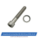SBF Stainless Steel Intake Manifold Bolt Kit for Ford V8 Small Block - 260, 289, 302, 5.0L