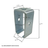 Channel Trolley Track Hanger Bracket for All 1-5/8" Strut Channel - Intermediate Support, Heavy Duty, Electro-Galvanized