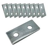 2 Hole, Flat Plate Connector Bracket for 1/2" Bolt in 1-5/8" Strut Channel - Heavy Duty, Electro-Galvanized