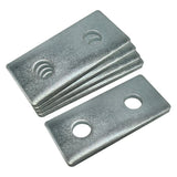 2 Hole, Flat Plate Connector Bracket for 1/2" Bolt in 1-5/8" Strut Channel - Heavy Duty, Electro-Galvanized