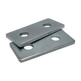 Soporte de conector de placa plana, 2 orificios, para perno de 1/2" en canal de puntal de 1-5/8" - Servicio pesado, electrogalvanizado 