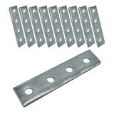4 Hole, Flat Plate Connector Bracket for 1/2" Bolt in 1-5/8" Strut Channel - Heavy Duty, Electro-Galvanized