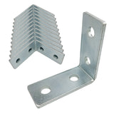 Soporte de conector de 90 grados en forma de L, 4 orificios para todos los canales de puntal de 1-5/8" - Servicio pesado, electrogalvanizado 