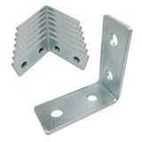 4 Hole, L Shaped 90 Degree Connector Bracket for All 1-5/8" Strut Channel - Heavy Duty, Electro-Galvanized