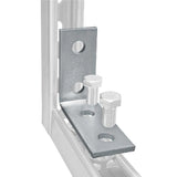 4 Hole, L Shaped 90 Degree Connector Bracket for All 1-5/8" Strut Channel - Heavy Duty, Electro-Galvanized