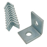 Soporte de conector de 90 grados en forma de L, 2 orificios para todos los canales de puntal de 1-5/8" - Servicio pesado, electrogalvanizado 