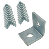 2 Hole, L Shaped 90 Degree Connector Bracket for All 1-5/8" Strut Channel - Heavy Duty, Electro-Galvanized