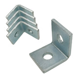 Soporte de conector de 90 grados en forma de L, 2 orificios para todos los canales de puntal de 1-5/8" - Servicio pesado, electrogalvanizado 