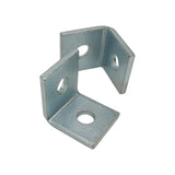 2 Hole, L Shaped 90 Degree Connector Bracket for All 1-5/8" Strut Channel - Heavy Duty, Electro-Galvanized