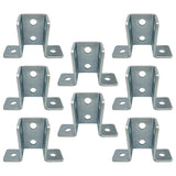 Soporte de conector de 90 grados en forma de ala, 8 orificios para todos los canales de puntal de 1-5/8", sección transversal de 3 vías - Servicio pesado, electrogalvanizado 