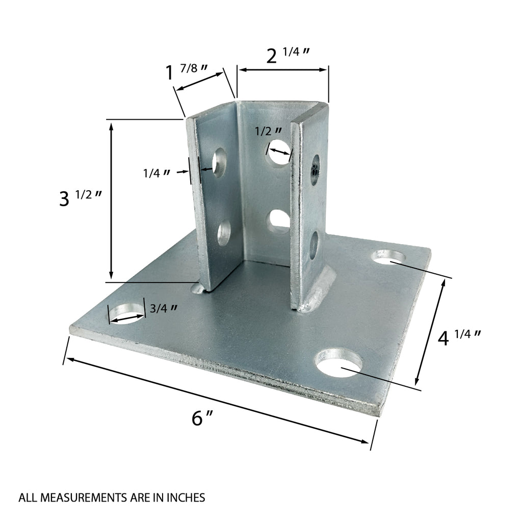 4 Hole Post Base Channel, 6
