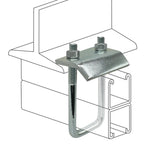 Strut to Beam Clamp with Square U-Bolt and Nuts, 2-7/16" - 3-1/4" Channel