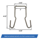 Safety Chain Holder Bracket for 2-inch Trailer Hitch Shank - Clip-On Steel Hanger Hook (2 Pack)