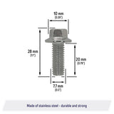 Skid Plate Bolts for Many Toyota Models - Stainless Steel, 10 mm Head - 90080-11373