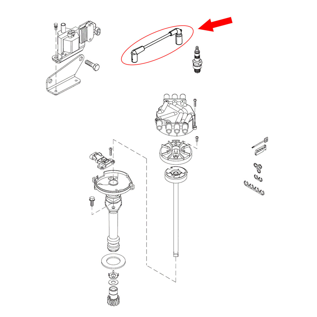Jeu Fils D'allumage Mercruiser 4.3L V6 - Distributor Wires - Ref 84-863656A2