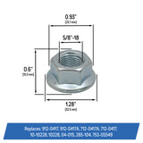 Spindle Blade Hex Nuts for MTD Cub Cadet Zero-Turn Mower - 912-0417, 912-0417A, 712-0417A, 712-0417