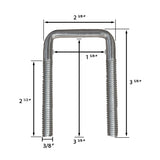 Square U Bolts & Tie Plate Kit for 1-1/2" Trailer Axle, Galvanized Zinc