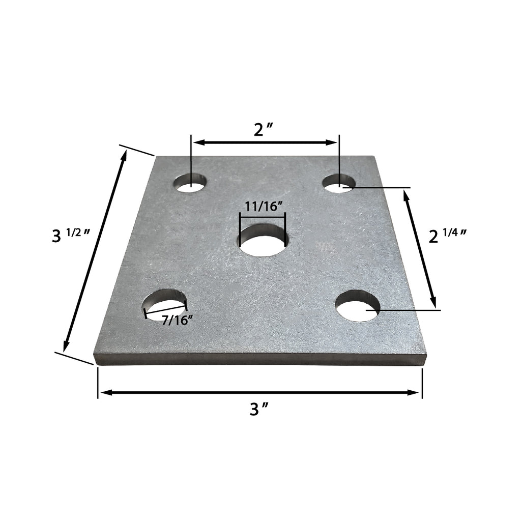 Square U Bolts & Tie Plate Kit for 1-1/2